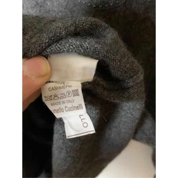 Brunello Cucinelli 100% cashmere cardigan sweater gray women's size XL - Picture 6 of 8